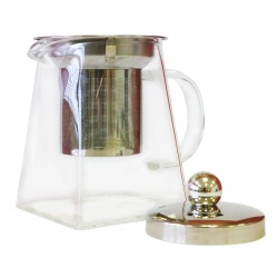 Glass teapot with stainless...