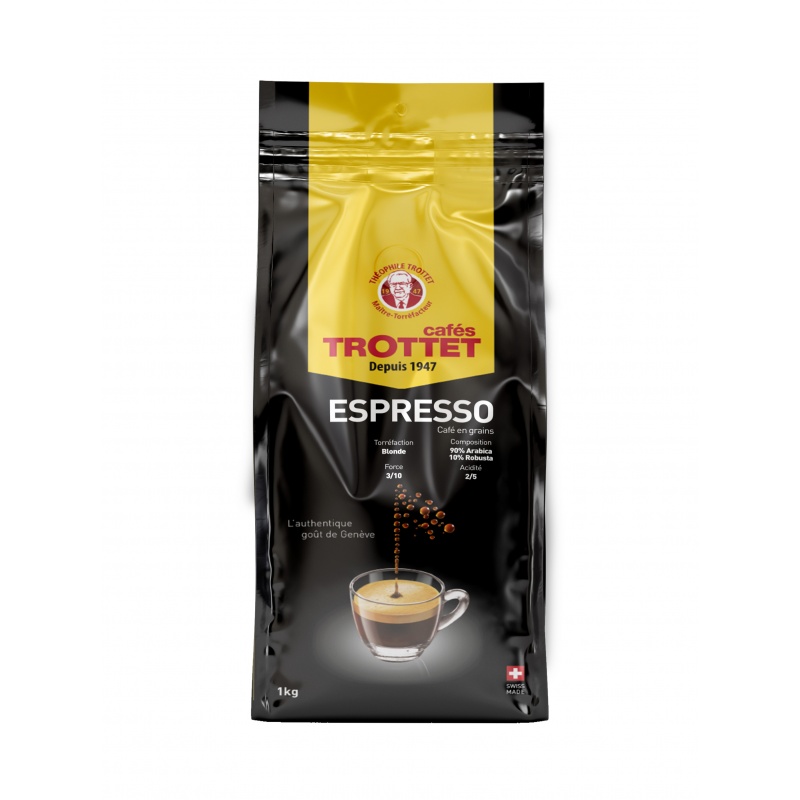 Espresso Café en grains/moulus 1kg - Cafés Trottet