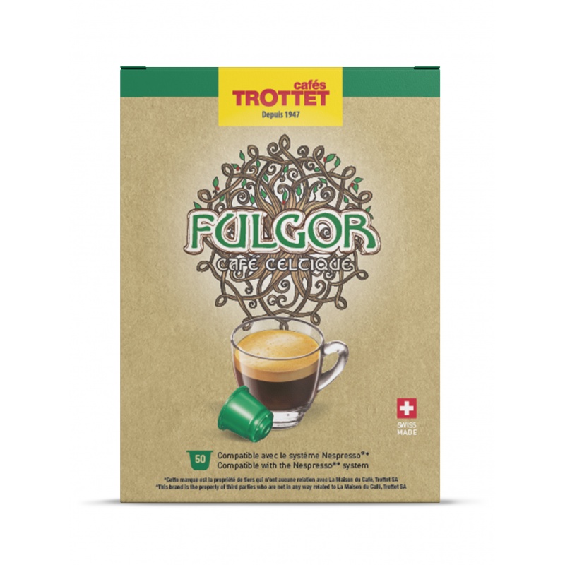 Capsule Nespresso  ®*  bio compatible Fulgor 50 capsules Cafés Trottet