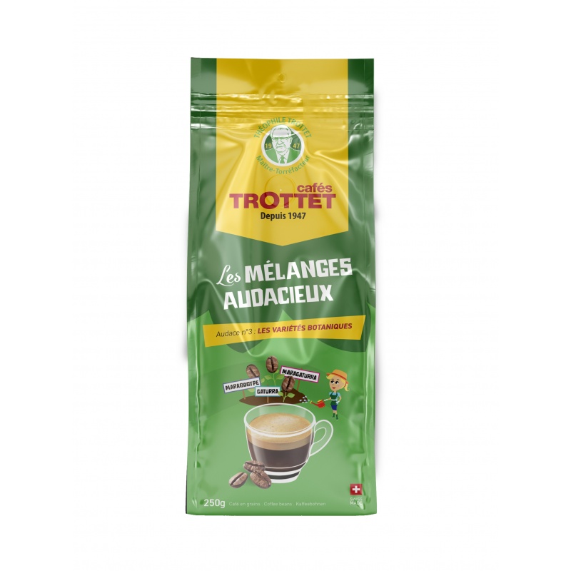 Les Mélanges Audacieux Les Variétés Botaniques en Grains 250G Cafés Trottet Les Mélanges Audacieux Les Variétés Botaniques en Grains 250G Cafés Trottet